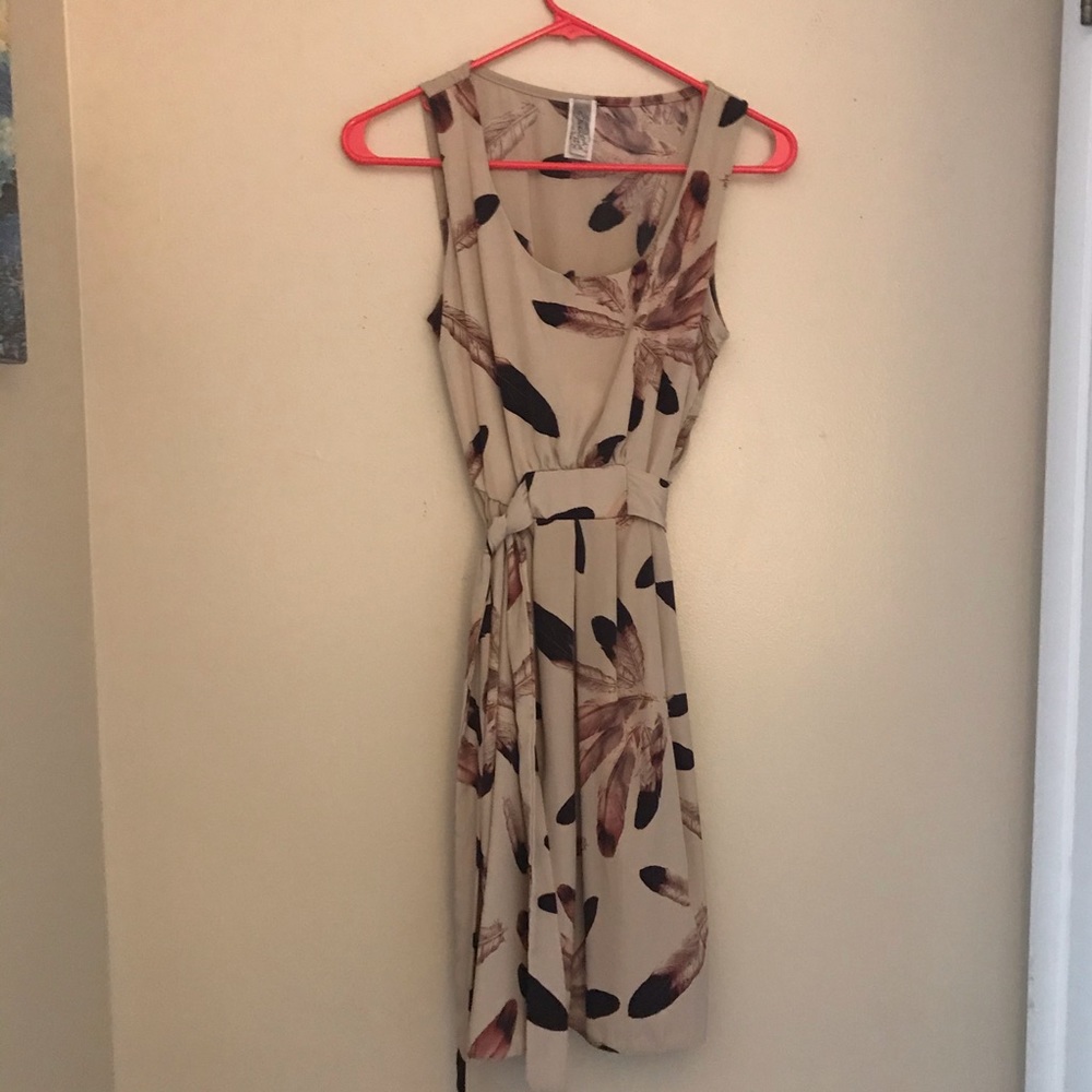 Beige Feather Dress